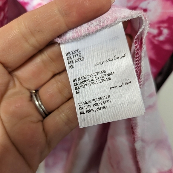 ADE Samuel Pink Tie Dye Button Down Blouse NWT XXXL 3x 18 / 20 Plus summer - Picture 16 of 17